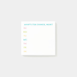 "Was ist zum Abendessen, Mama?" Planung der Mahlze Post-it Klebezettel