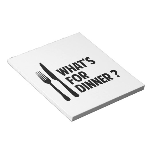 Was ist zum Abendessen? Notizblock (angewinkelt)