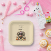 Was ist zum Abendessen? Quirky-Türkei-Erntedank Pappteller (Party)