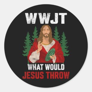 Was Jesus Werfen Würde Disc Golf Spieler Frisbee D Runder Aufkleber