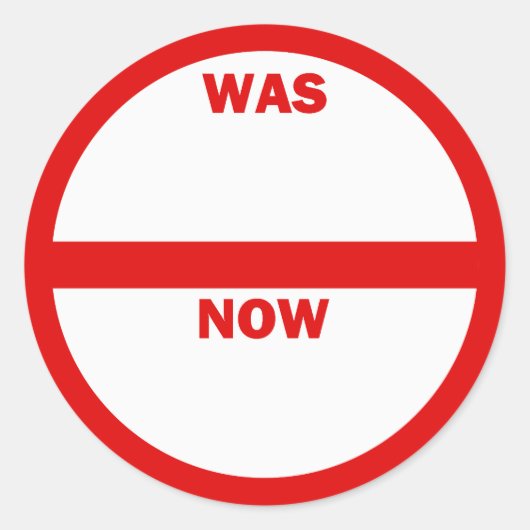 WAS - JETZT Aufkleber für den Einzelhandel (Vorderseite)