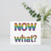 Was jetzt? postkarte (Stehend Vorderseite)