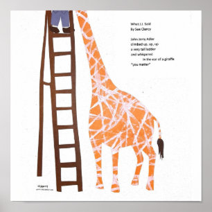 Was JJ gesagt hat - illustriertes Gedicht Poster