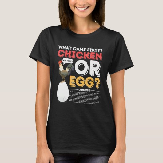Was kam als Erstes Hühnchen- oder Eierkostüm? T-Shirt (Vorderseite)