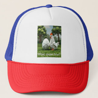 Was kam zuerst, das Huhn oder das Ei? Truckerkappe