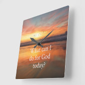 Was kann ich für Gott tun? Quadratische Wanduhr (Winkel)