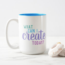 "Was kann ich heute erschaffen?" Künstlerische Tas Zweifarbige Tasse