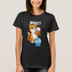 Was Katze mit Goldfisch Lustiges Selbstgefälliges T-Shirt