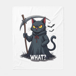 Was Katze Schwarze Katze Halloween Gruselige Katze Fleecedecke