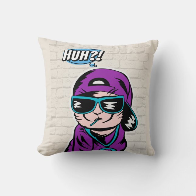 Was? Katzen befragen Kissen (Vorderseite)