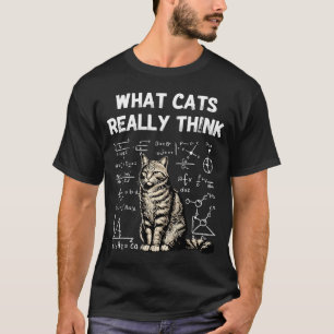 Was Katzen denken Smart Cat Wissenschaft Nerd Humo T-Shirt