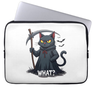 Was katzenschwarze Katze Halloween Beängstigende K Laptopschutzhülle