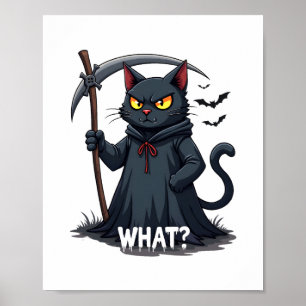 Was katzenschwarze Katze Halloween Beängstigende K Poster