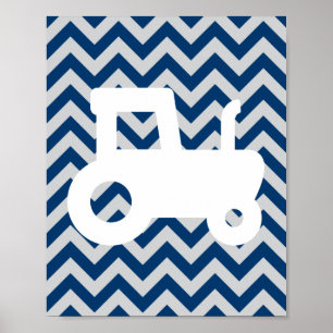 Was kleine Jungen aus blau und grau Zickzack gemac Poster