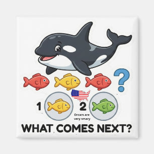 Was kommt als Nächstes? – Orca-Muster-Lernmagnet Magnet