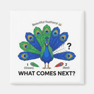 Was kommt als nächstes? Pfau Indien Muster Logik Magnet