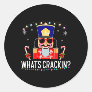 Was kracht lustiges Weihnachten Nussknacker Gesche Runder Aufkleber