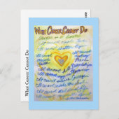 Was Krebs nicht tun Gedicht Angel Art Postkarte (Vorne/Hinten)