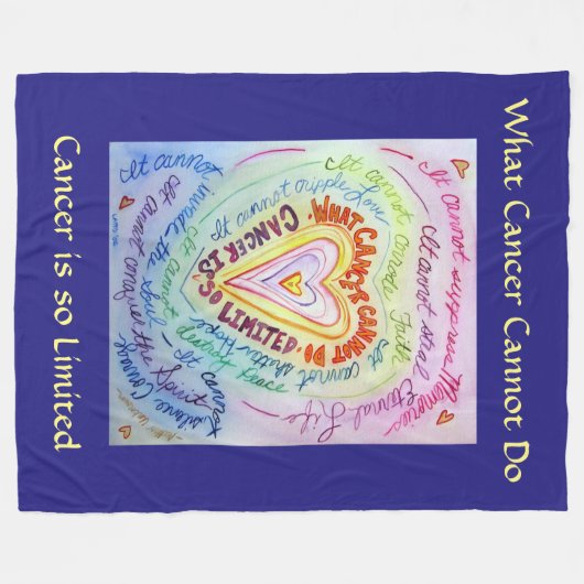 Was Krebs nicht tun Herz Fleece Chemo Blanket (Vorderseite (Horizontal))