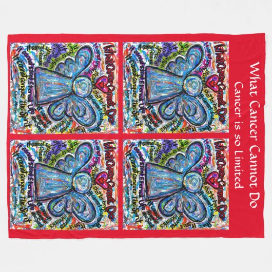 Was Krebs nicht tun kann Angel Chemo Fleece Blanke (Vorderseite (Horizontal))