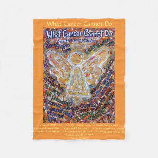 Was Krebs nicht tun kann Angel Chemo Fleece Blanke (Vorderseite)