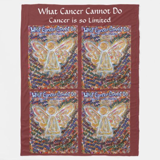 Was Krebs nicht tun kann Angel Chemo Fleece Blanke (Vorderseite)