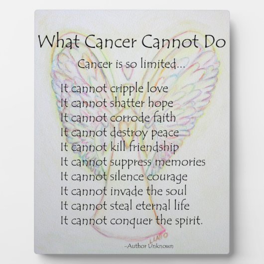 Was Krebs nicht tun kann Angel malen Plaque Fotoplatte (Vorderseite)