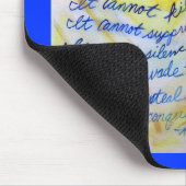 Was Krebs nicht tun kann Blue & Gold Text Mousepad (Ecke)