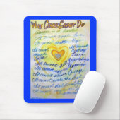 Was Krebs nicht tun kann Blue & Gold Text Mousepad (Mit Mouse)