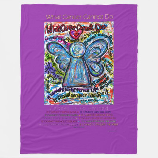 Was Krebs nicht tun kann Chemo Angel Fleece Blanke (Vorderseite)