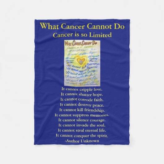 Was Krebs nicht tun kann Chemo Custom Blanket Fleecedecke (Vorderseite)