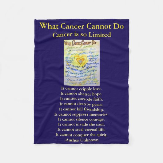 Was Krebs nicht tun kann Chemo Custom Blanket Fleecedecke (Vorderseite)