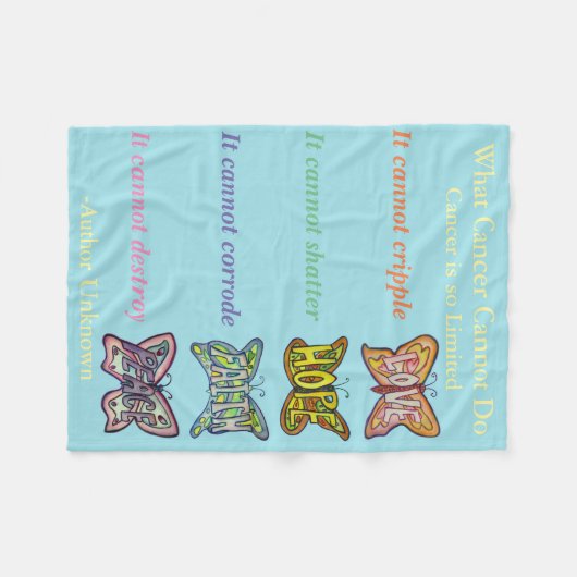 Was Krebs nicht tun kann Chemo Custom Blanket Fleecedecke (Vorderseite (Horizontal))