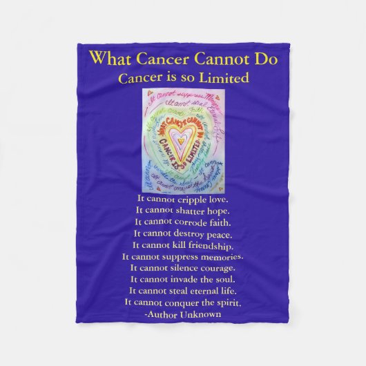 Was Krebs nicht tun kann Chemo Custom Blanket Fleecedecke (Vorderseite)