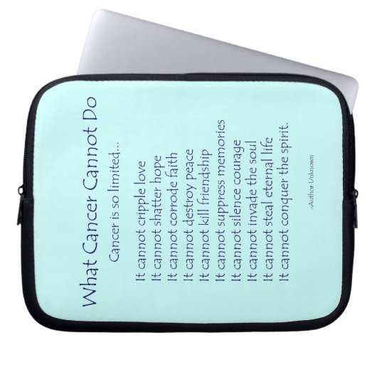 Was Krebs nicht tun kann Computer Schlupfbeutel Laptopschutzhülle (Vorderseite)