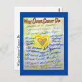 Was Krebs nicht tun kann Gedicht Angel Art Postkar Postkarte (Vorne/Hinten)