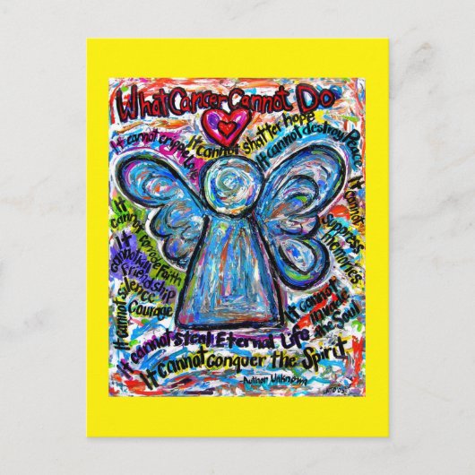 Was Krebs nicht tun kann Gedicht Angel Art Postkar Postkarte (Vorderseite)