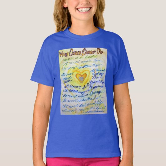 Was Krebs nicht tun kann Gedicht Angel Custom Shir T-Shirt (Vorderseite)