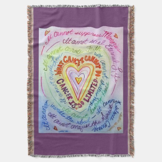 Was Krebs nicht tun kann Gedicht Kunst werfen Blan Decke (Vorderseite Vertikal)