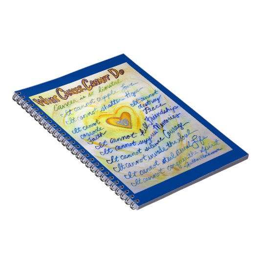 Was Krebs nicht tun kann Heart Art Notebook Journa Notizblock (Rechte Seite)
