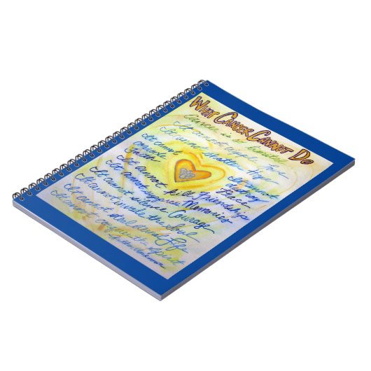 Was Krebs nicht tun kann Heart Art Notebook Journa Notizblock (Linke Seite)