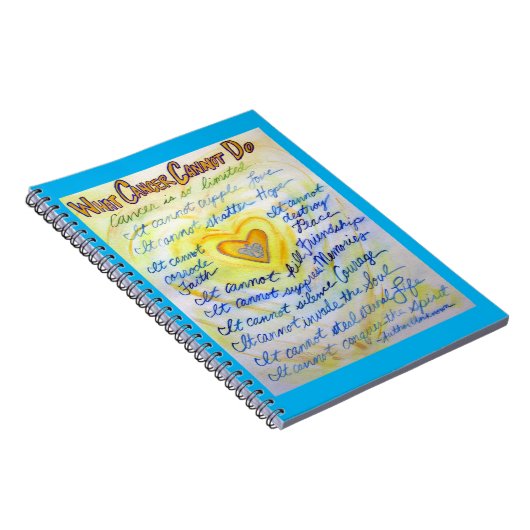 Was Krebs nicht tun kann Heart Art Notebook Journa Notizblock (Rechte Seite)