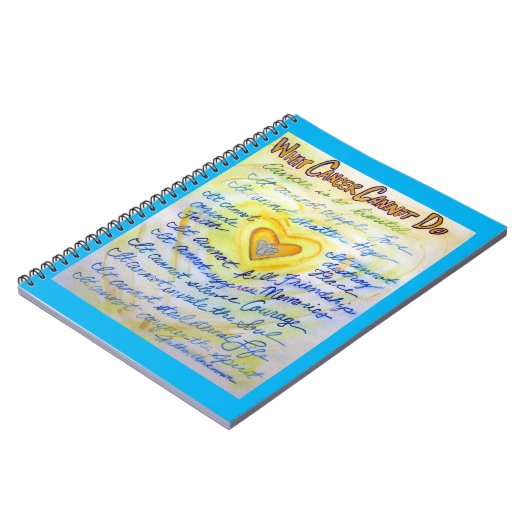 Was Krebs nicht tun kann Heart Art Notebook Journa Notizblock (Linke Seite)