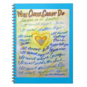 Was Krebs nicht tun kann Heart Art Notebook Journa Notizblock (Vorderseite)