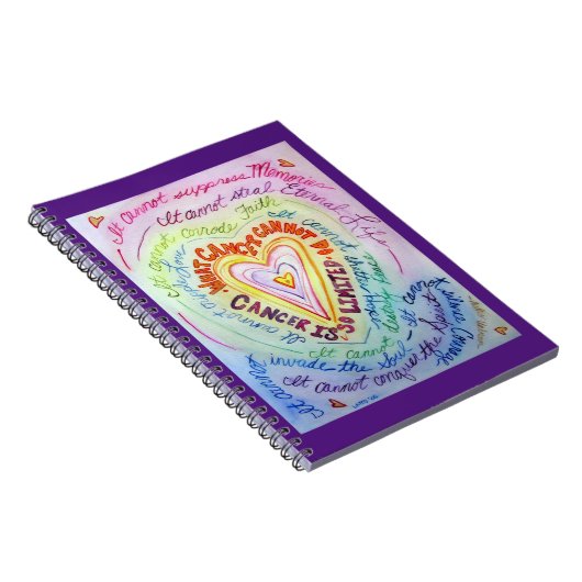 Was Krebs nicht tun kann Heart Art Notebook Journa Notizblock (Rechte Seite)