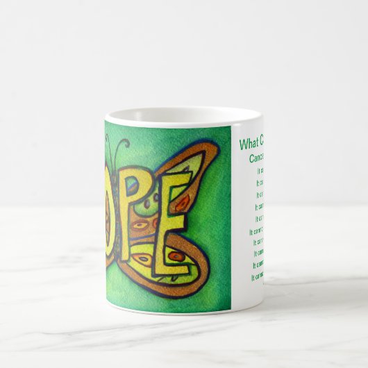 Was Krebs nicht tun kann Hoffnung Kaffeebecher Tas Kaffeetasse (Mittel)