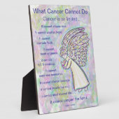 Was Krebs nicht tun kann Inspiration Gedicht Plaqu Fotoplatte (Seite)