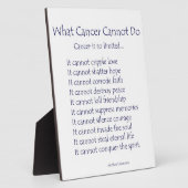 Was Krebs nicht tun kann Inspiration Gedicht Plaqu Fotoplatte (Seite)