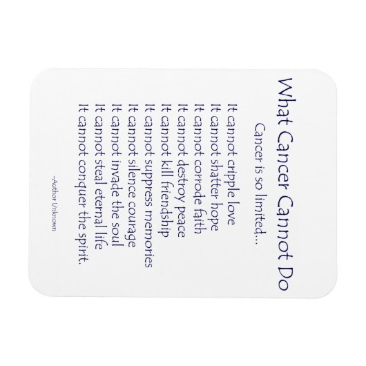 Was Krebs nicht tun kann Magnet (Navy Text) (Horizontal)