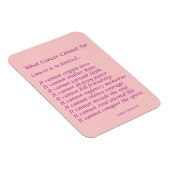 Was Krebs nicht tun kann Magnet (rosa Text) (Rechte Seite)